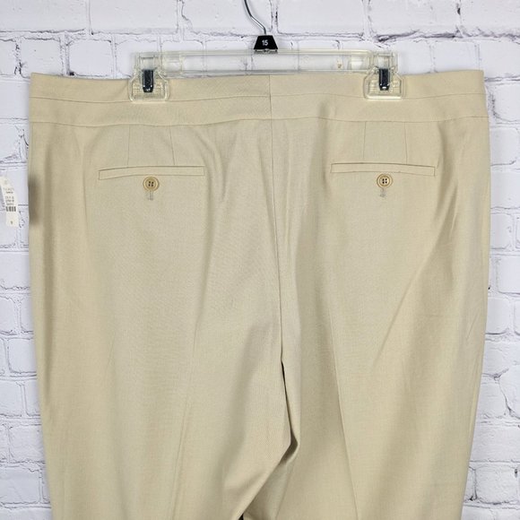 Talbots Dress Pants Womens Size 18 Beige Polyester Blend Stretch Straight Leg - Picture 8 of 10